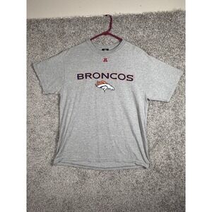 Denver Broncos NFL Graphic‎ T-Shirt Size L Gray Short Sleeves Casual Everyday